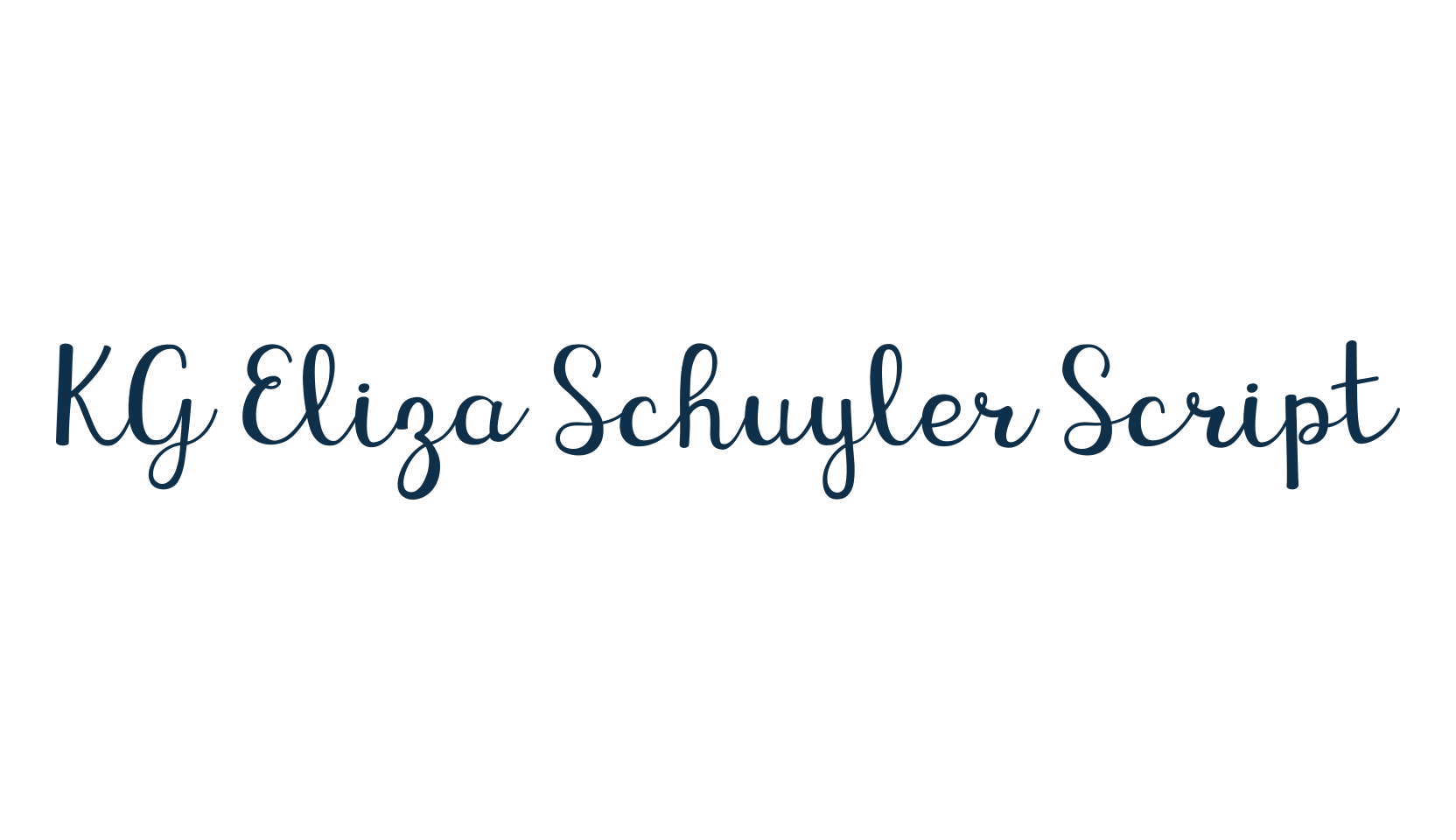 KG Eliza Schuyler Script, fancy various decorative script calligraphy font preview