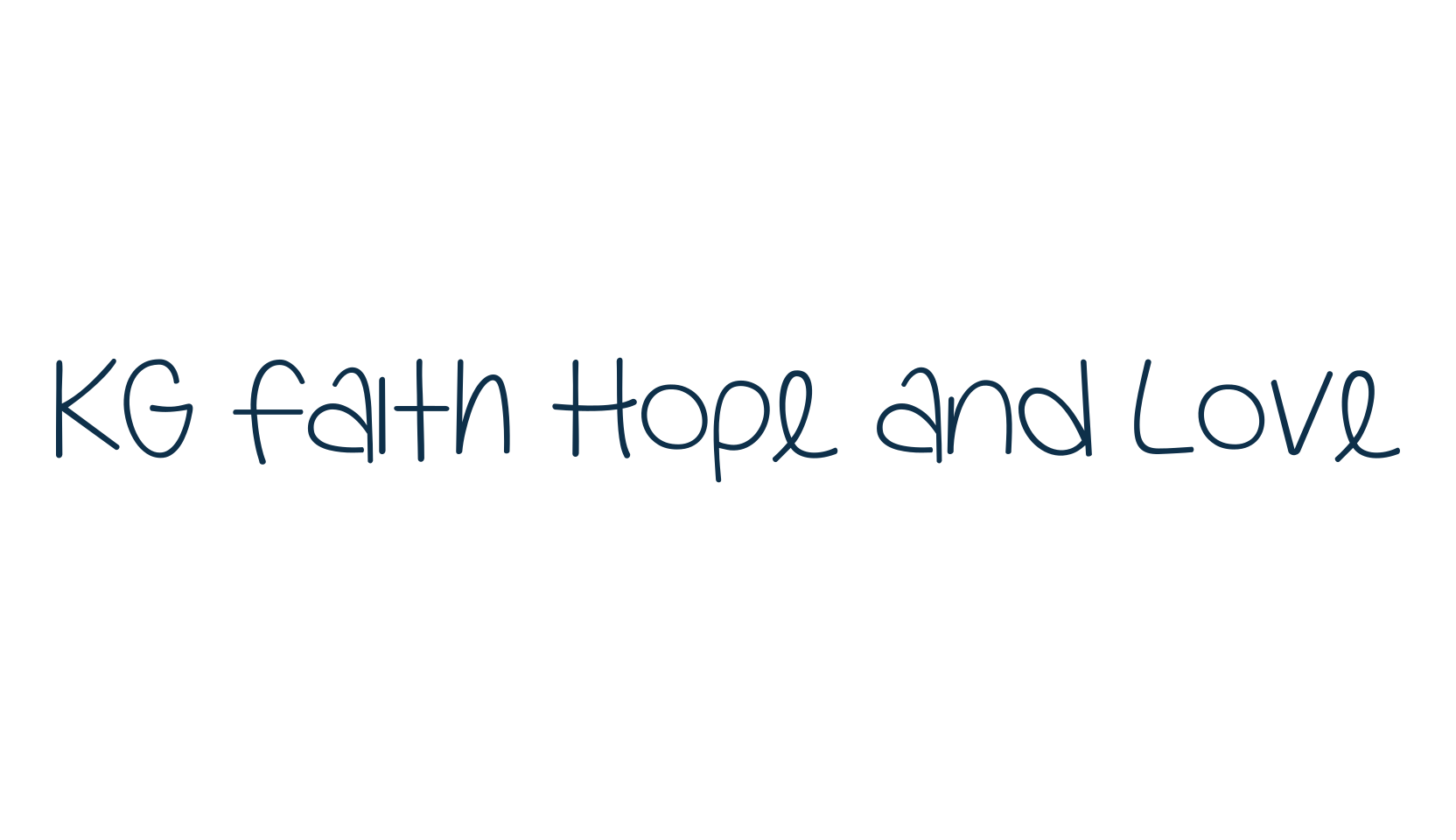 KG Faith Hope and Love, handwriting font preview