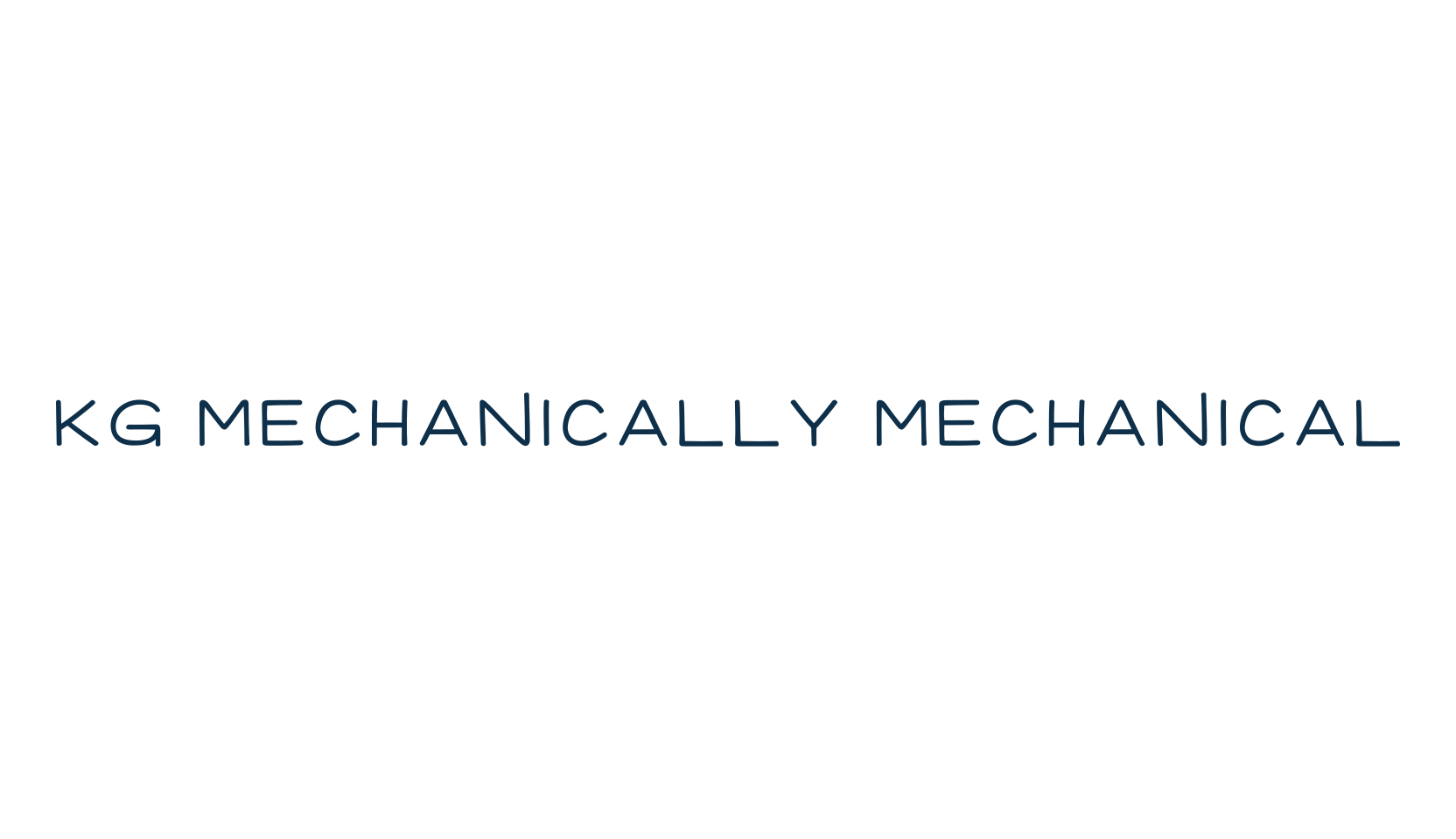 KG Mechanically Mechanical, handwriting font preview