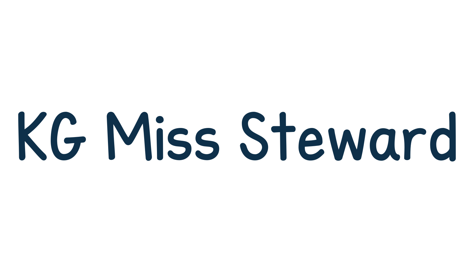 KG Miss Steward, script handwritten fancy decorative calligraphy font preview