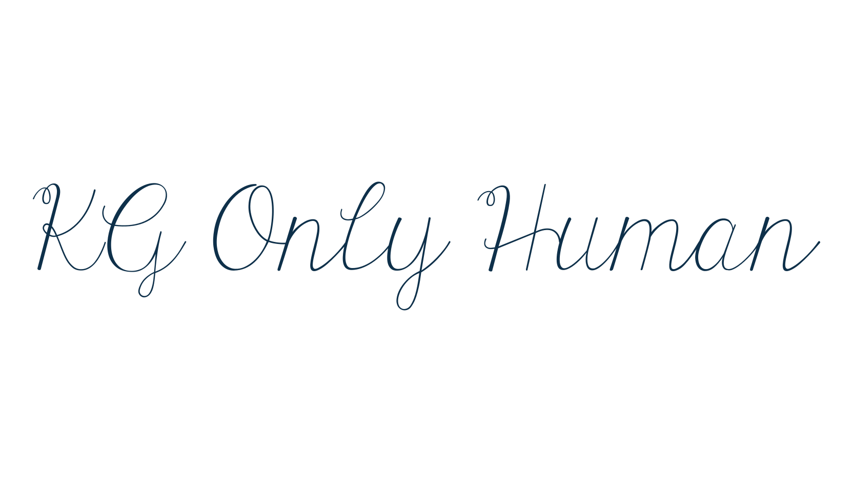 KG Only Human, fancy various decorative script calligraphy font preview