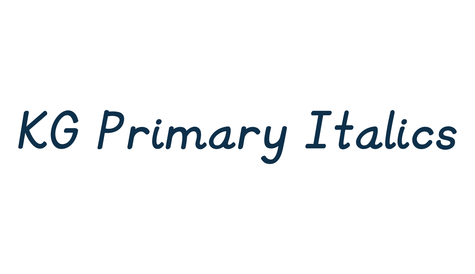 KG Primary Italics, script school fancy decorative calligraphy font preview