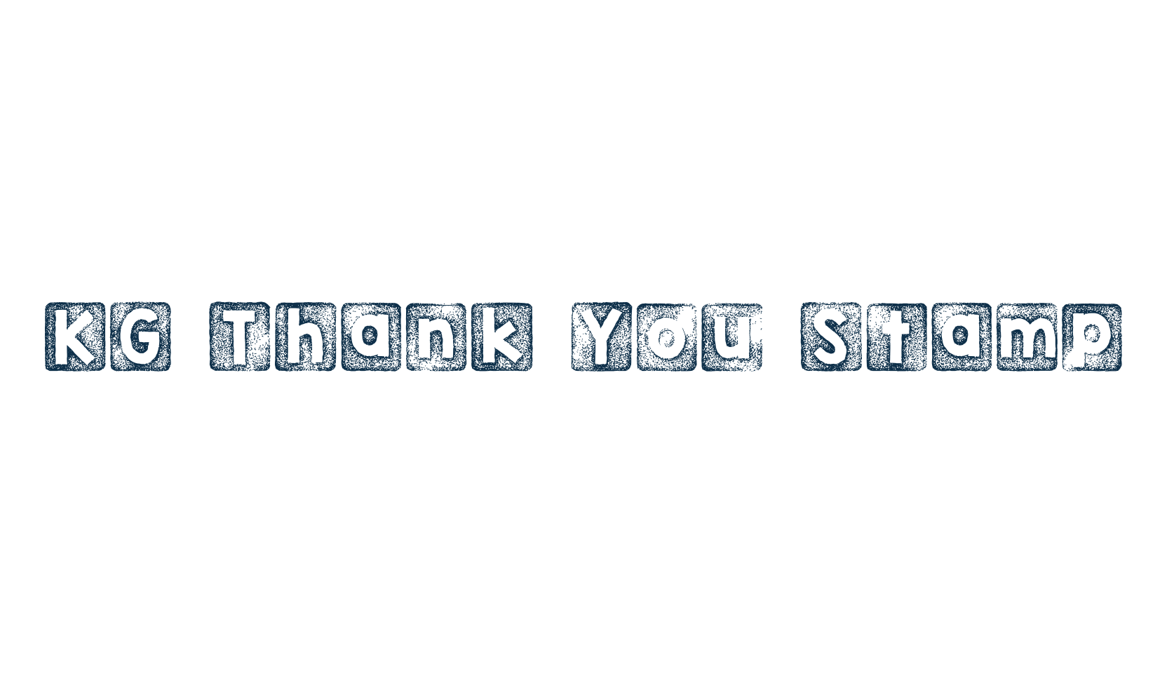 KG Thank You Stamp, fancy eroded decorative font preview