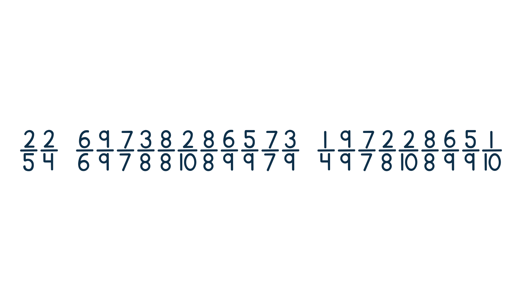 KG Traditional Fractions, school font preview