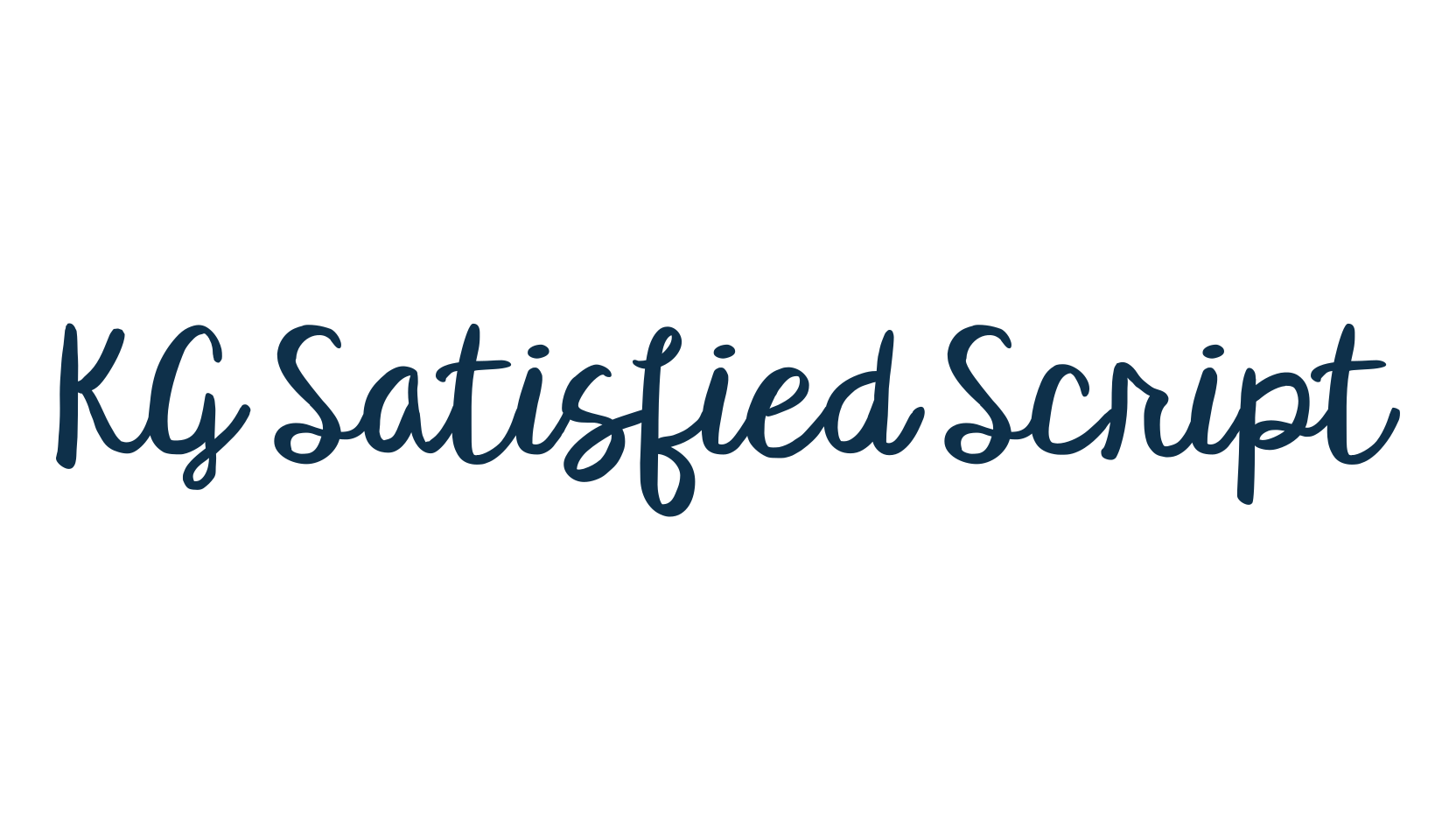 KG Satisfied Script, script handwritten fancy decorative calligraphy font preview