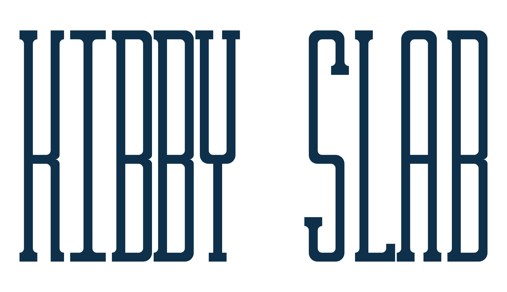 Kibby Slab, basic serif font preview