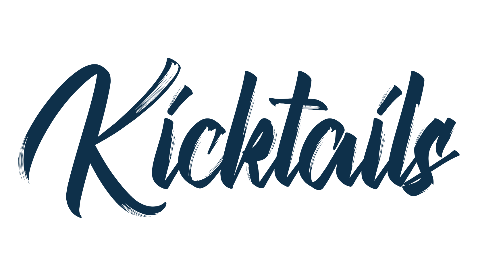 Kicktails, script brush fancy decorative calligraphy font preview