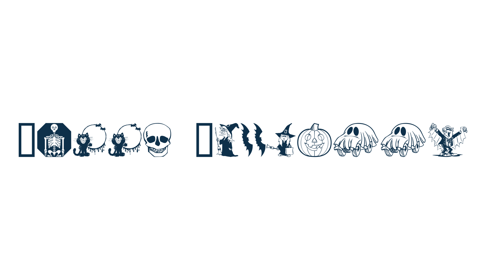 Kiddy Halloween, fancy decorative font preview