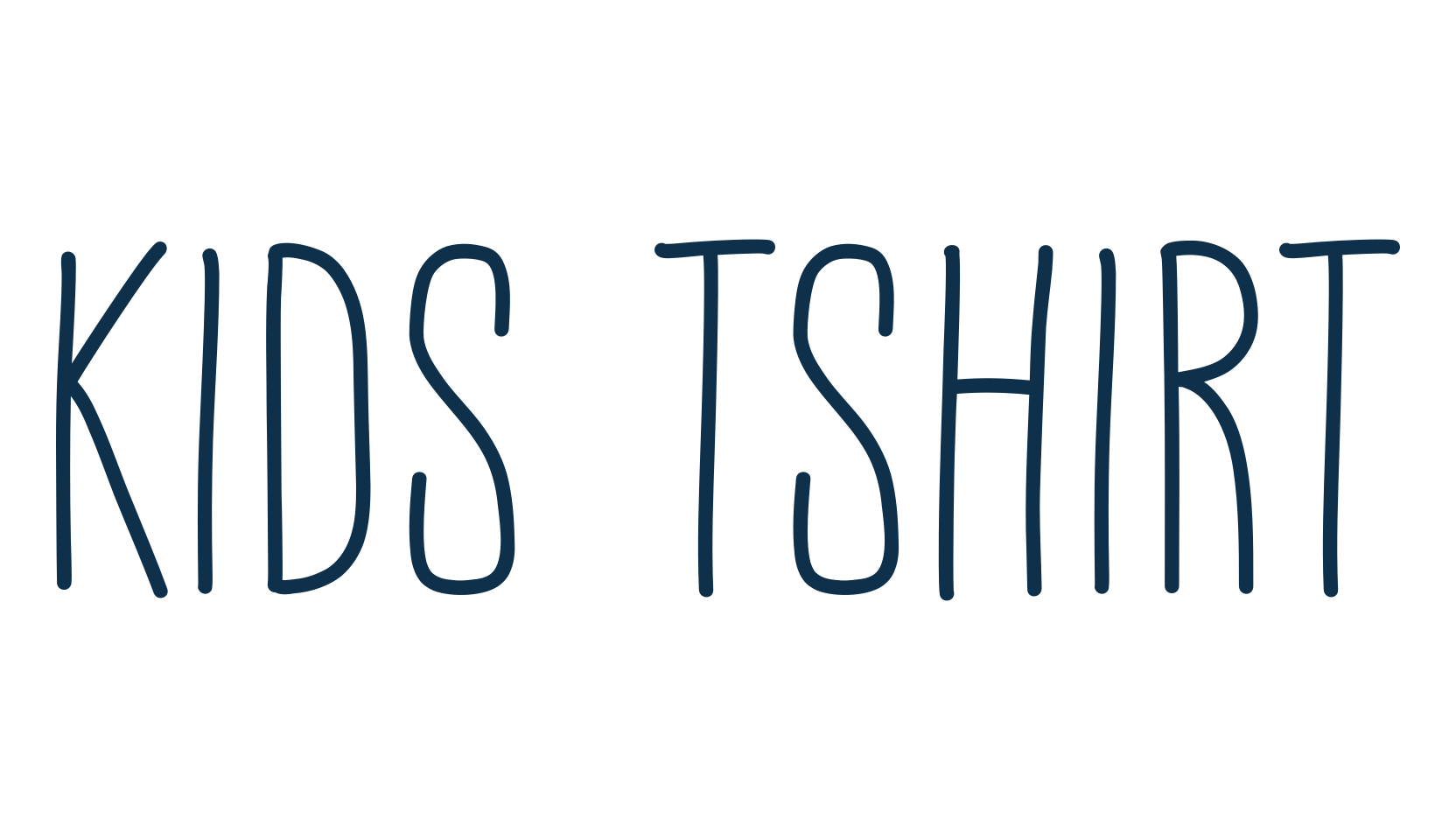 Kids Tshirt, handwriting font preview