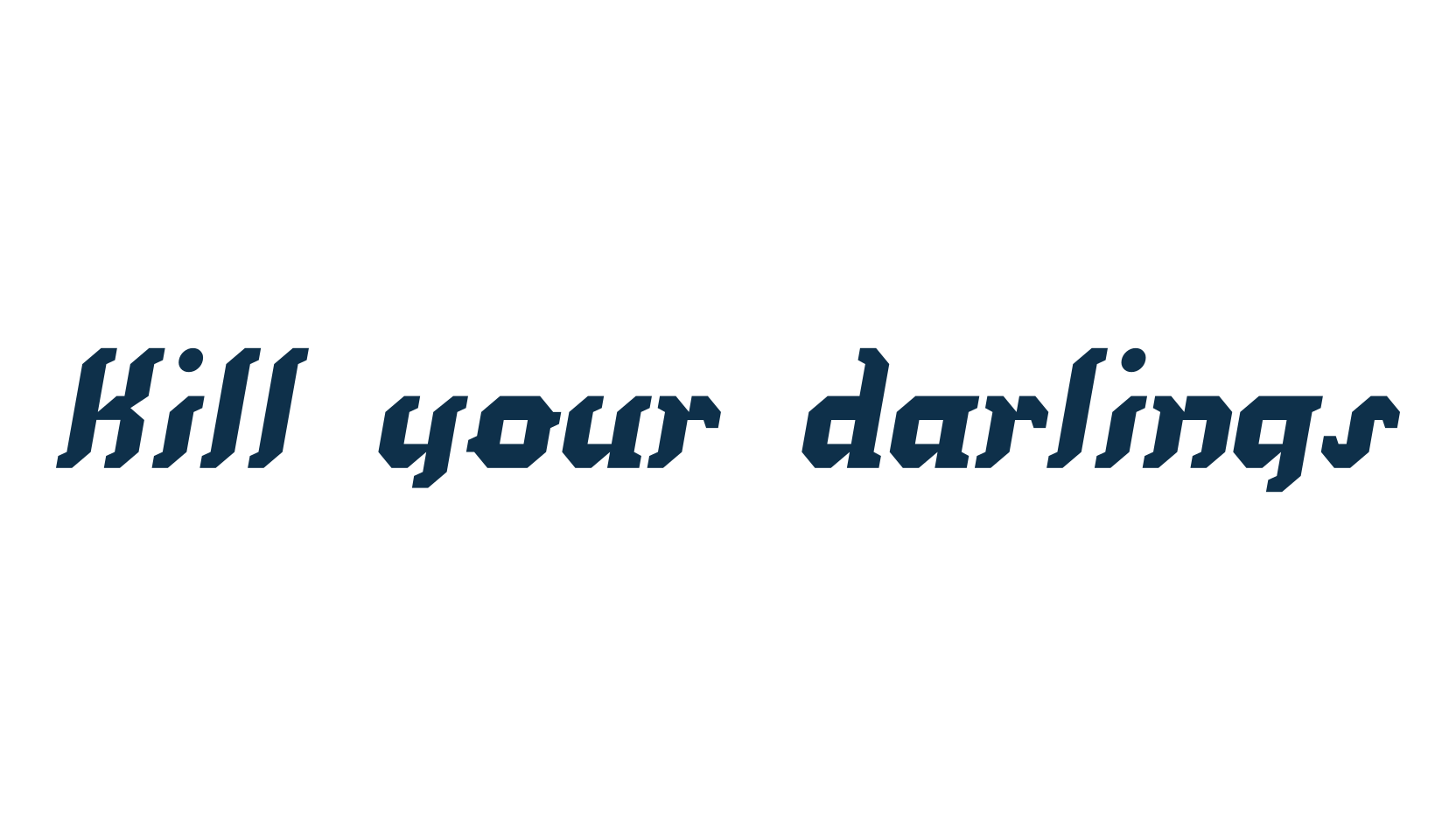 Kill your darlings, techno sci-fi font preview