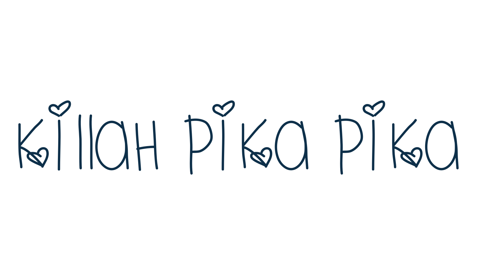 Killah Pika Pika, handwriting font preview