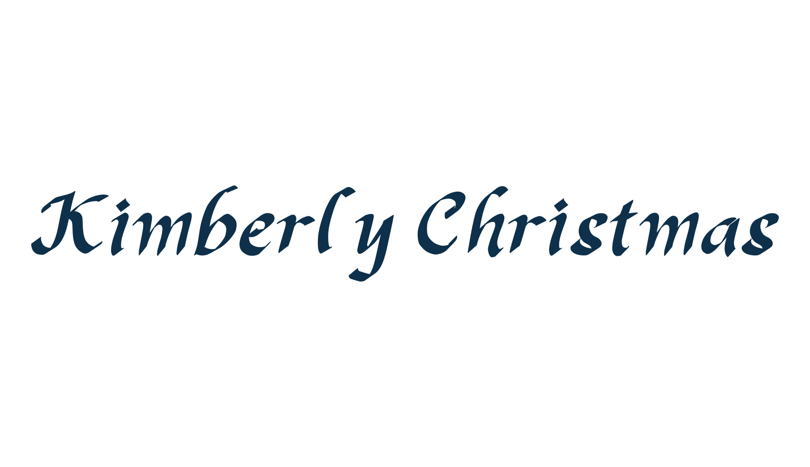 Kimberly Christmas, fancy decorative font preview