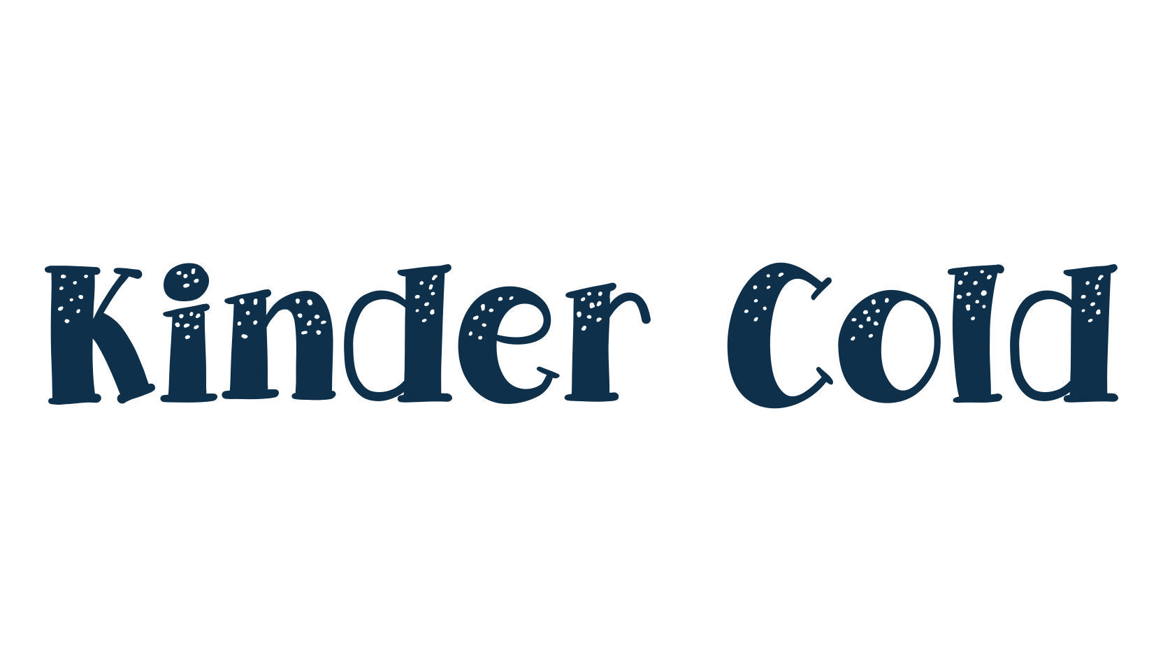 Kinder Cold, cartoon font preview