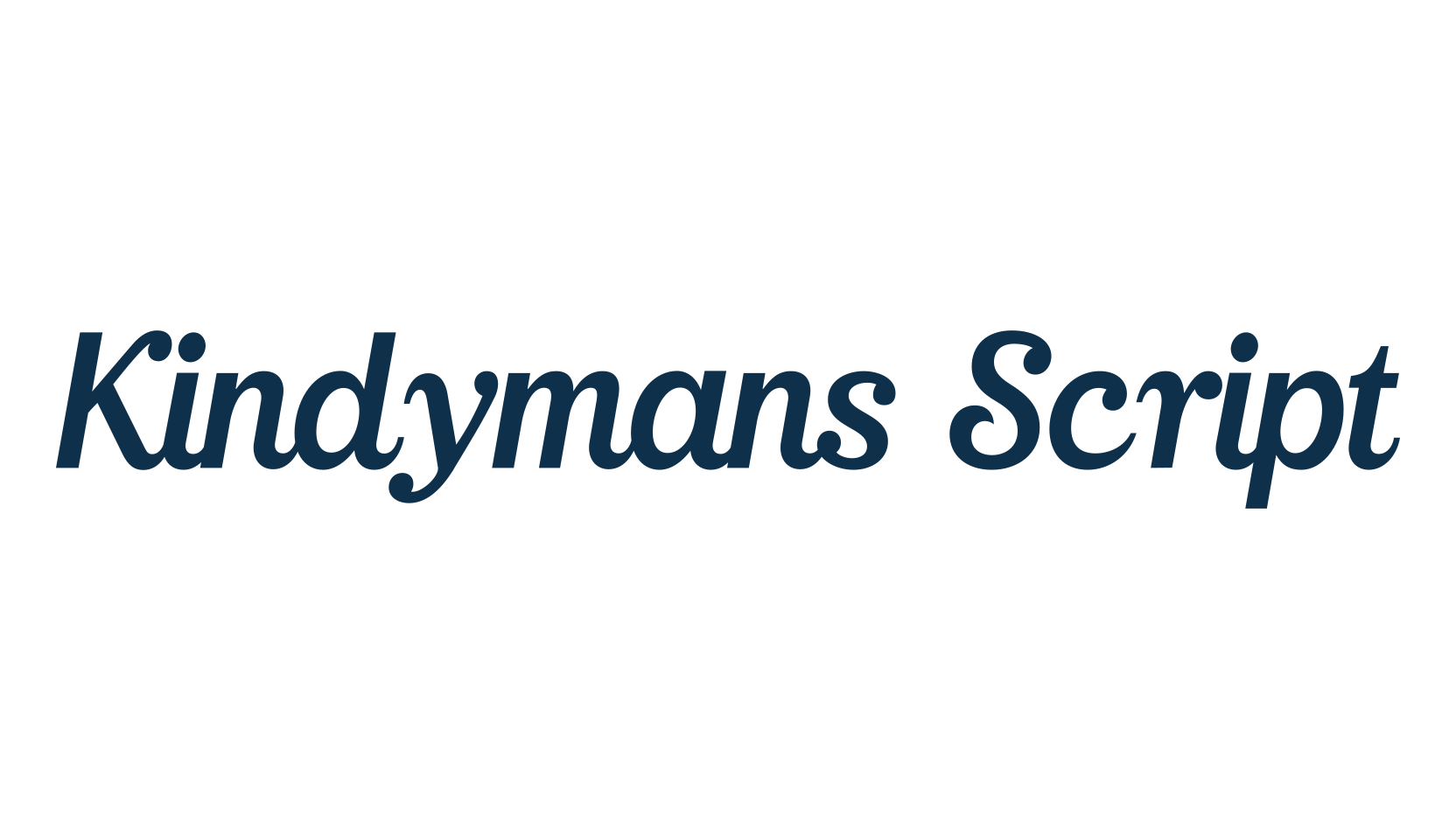 Kindymans Script, fancy various decorative script calligraphy font preview