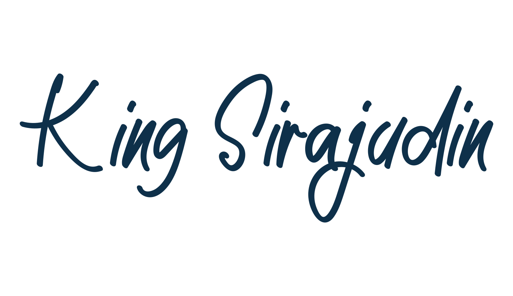 King Sirajudin, script handwritten fancy decorative calligraphy font preview