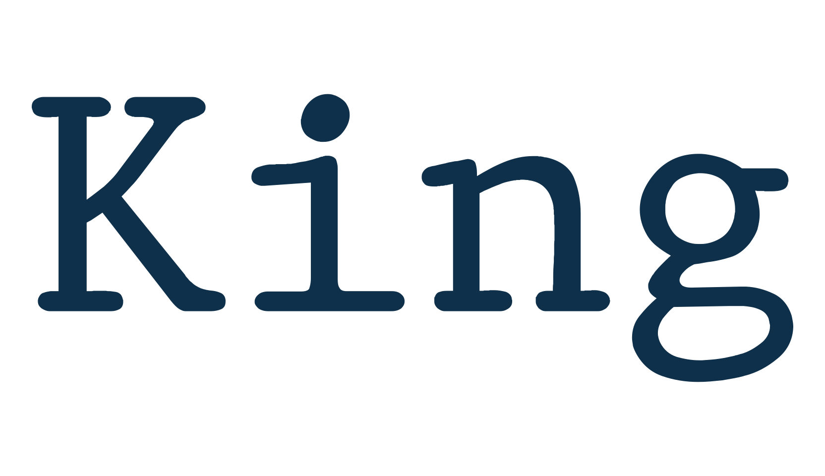 King, typewriter font preview