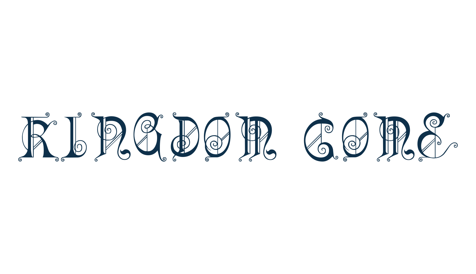 Kingdom Come, fancy curly decorative font preview