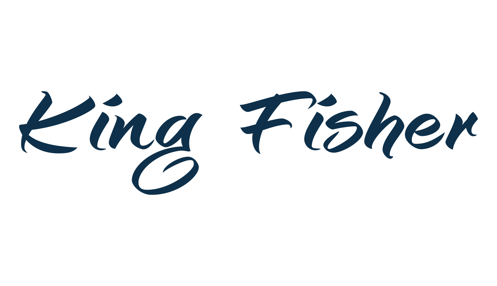 King Fisher, script brush fancy decorative calligraphy font preview