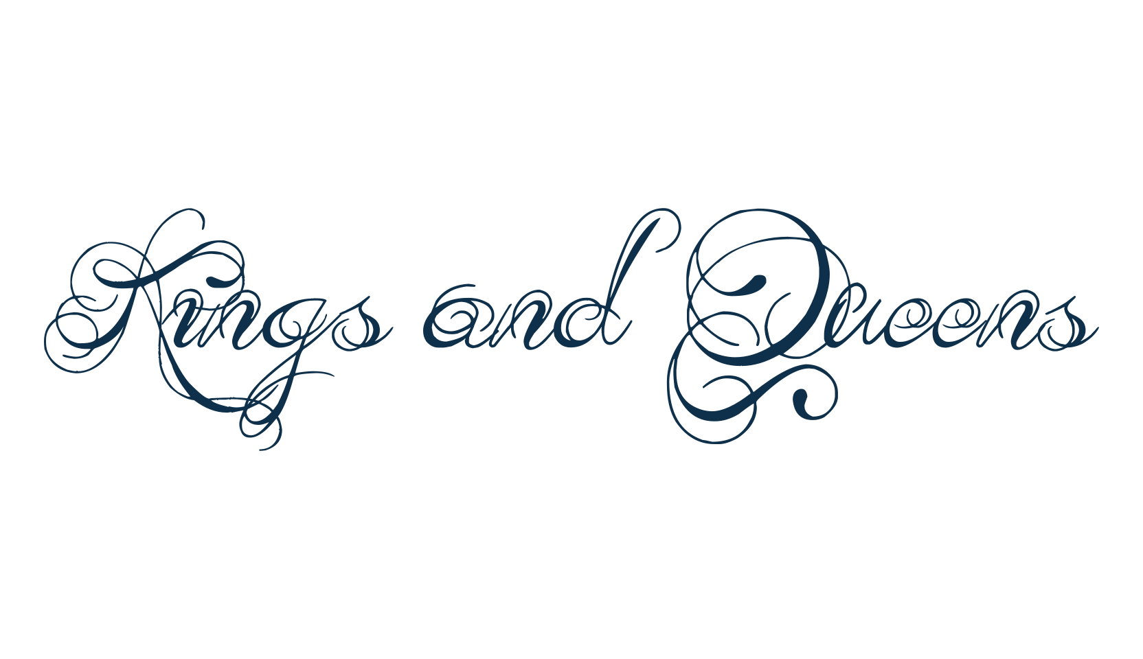 Kings and Queens, script calligraphy fancy decorative font preview