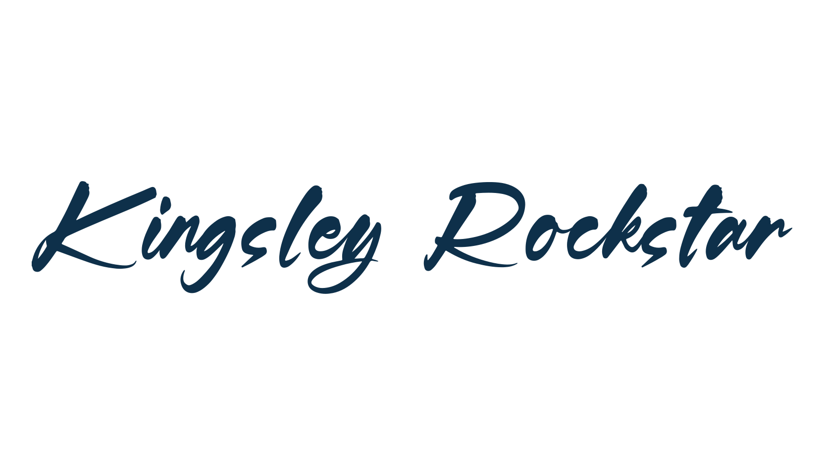Kingsley Rockstar, script brush fancy decorative calligraphy font preview