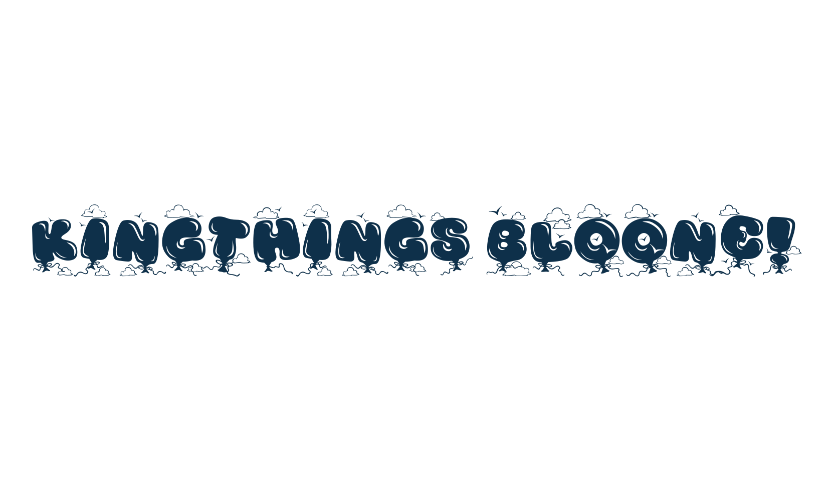 Kingthings Bloone!, cartoon font preview