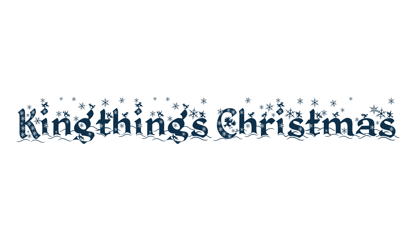 Kingthings Christmas, fancy decorative font preview