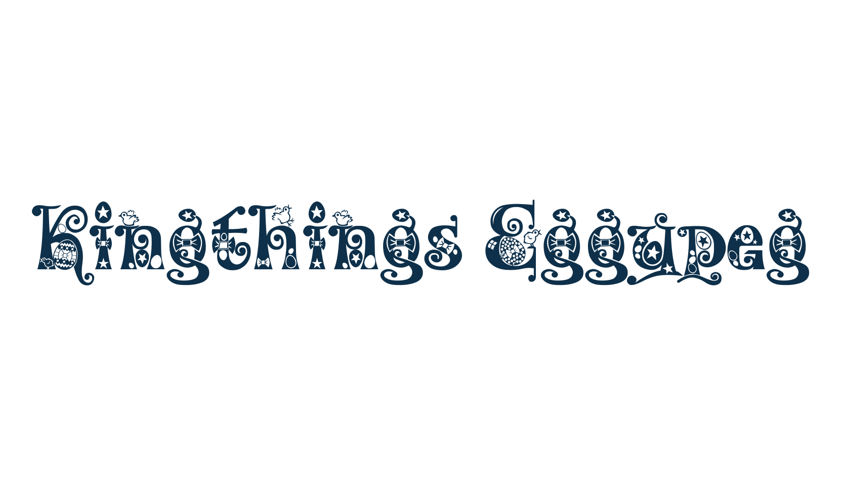 Kingthings Eggypeg, fancy decorative font preview
