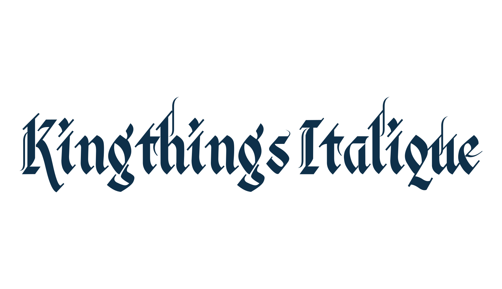 Kingthings Italique, gothic medieval font preview
