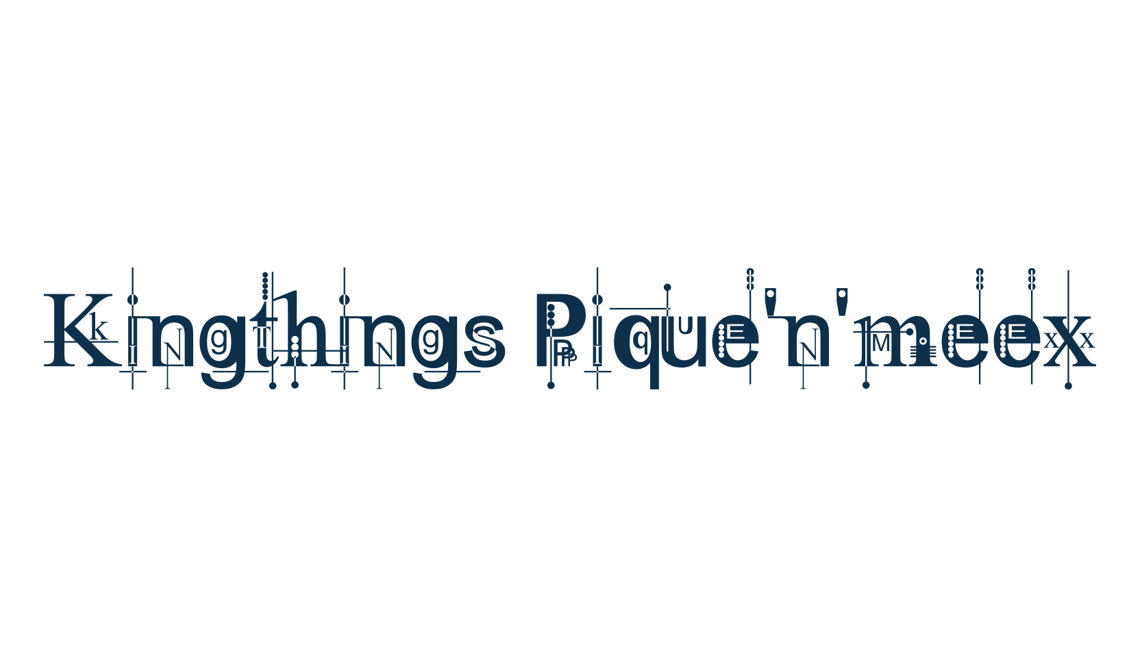 Kingthings Pique'n'meex, fancy decorative font preview