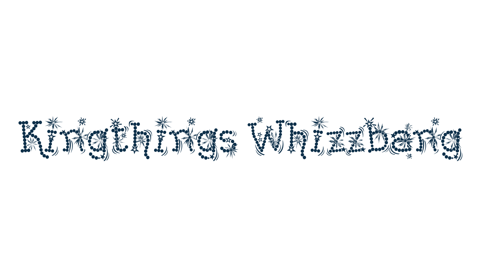 Kingthings Whizzbang, fancy decorative font preview