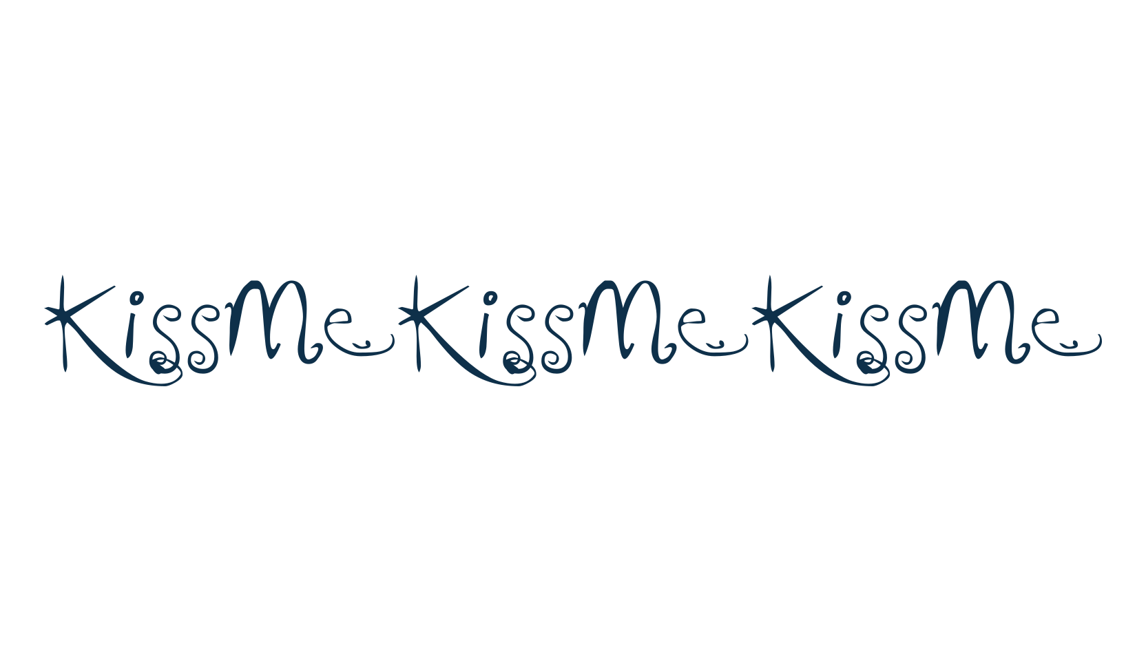 KissMeKissMeKissMe, curly font preview