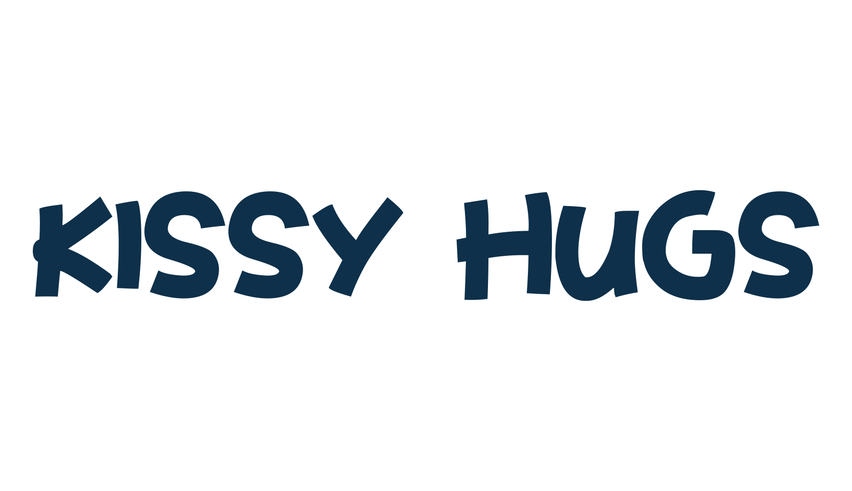 Kissy Hugs, fancy cartoon decorative font preview