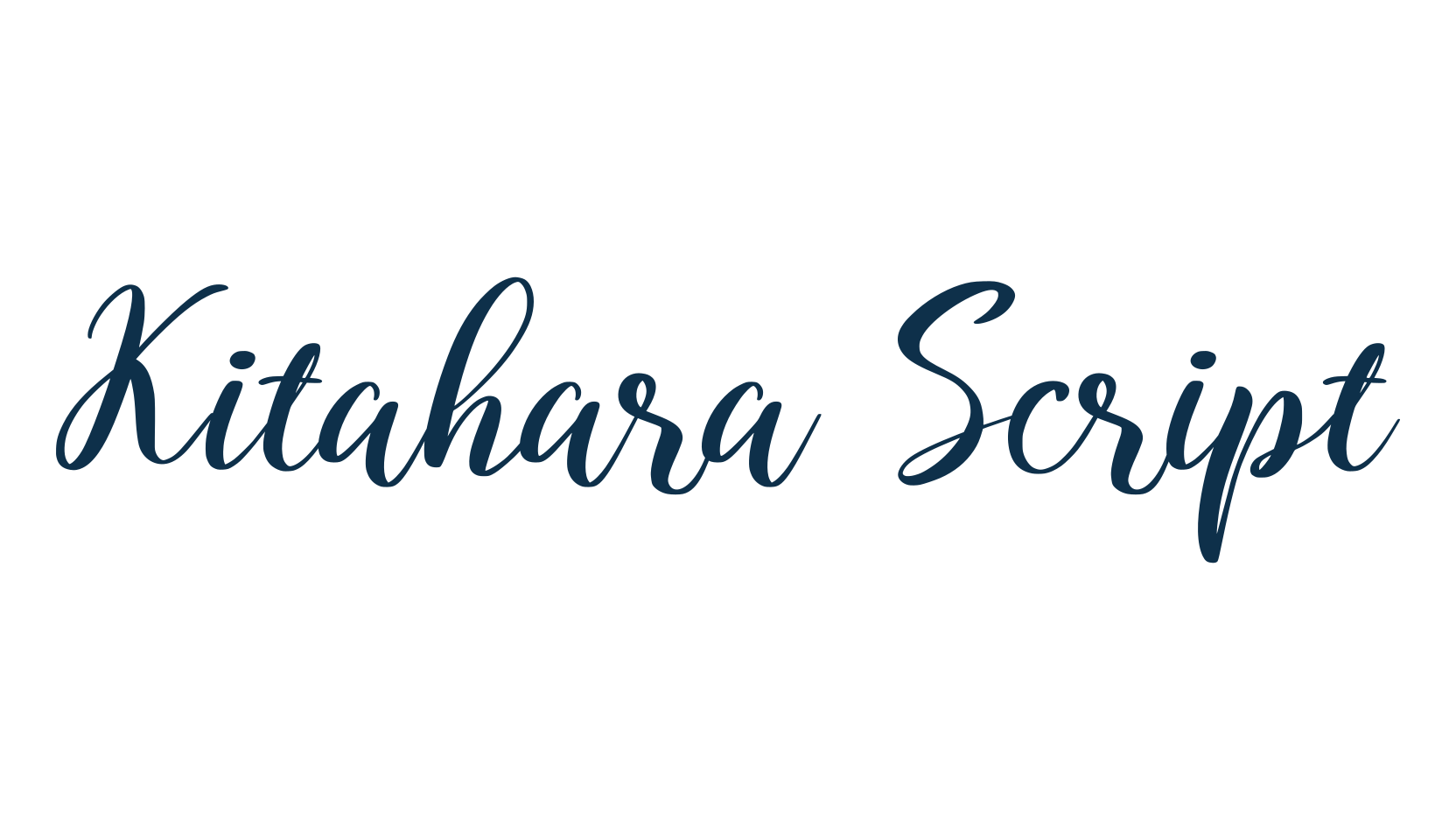 Kitahara Script, script calligraphy fancy decorative font preview