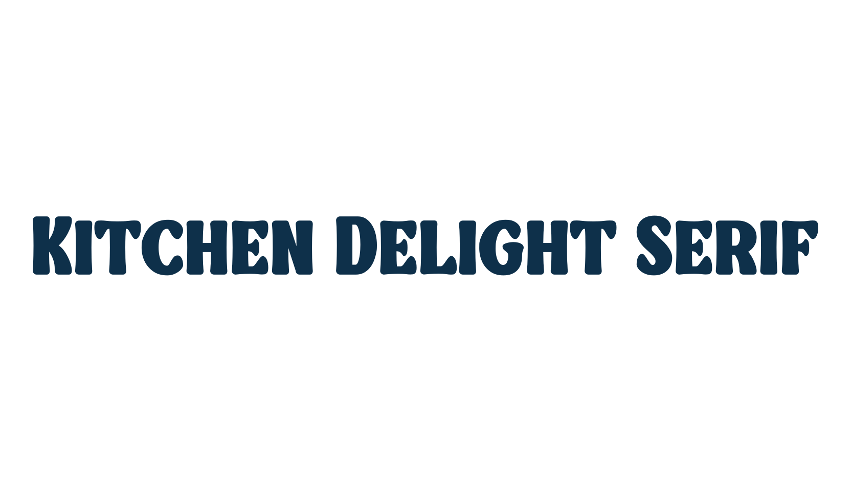 Kitchen Delight Serif, fancy retro decorative font preview