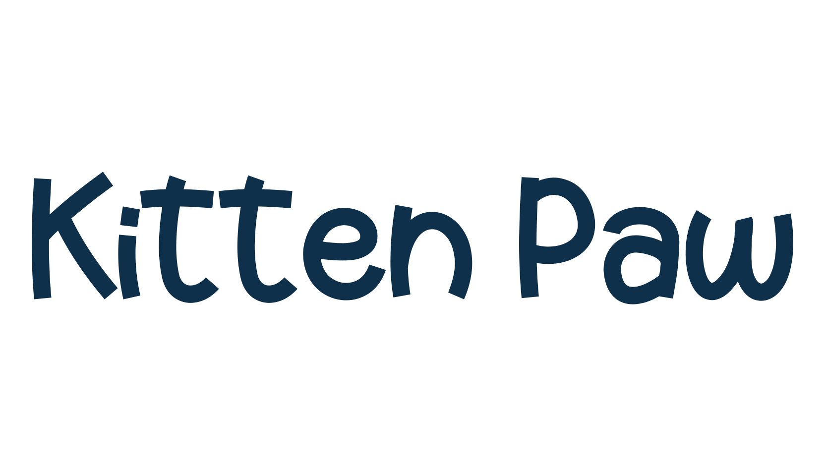 Kitten Paw, fancy cartoon decorative font preview