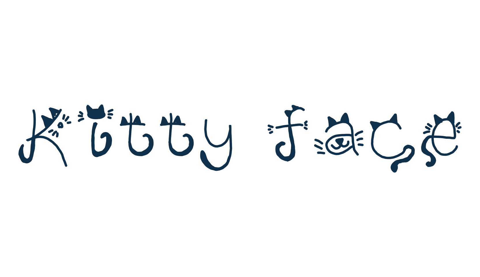 Kitty face, decorative font preview