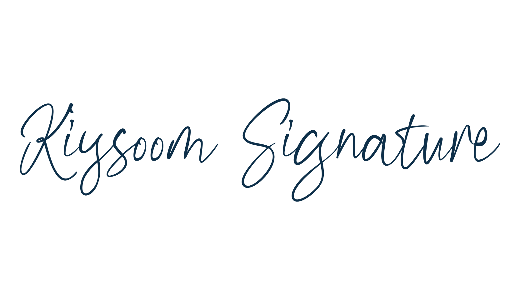 Kiysoom Signature, script handwritten fancy decorative calligraphy font preview