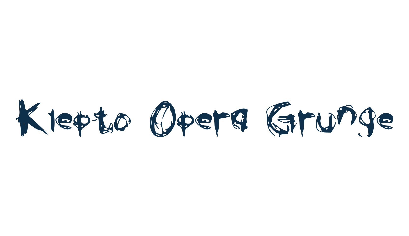 Klepto Opera Grunge, trash font preview