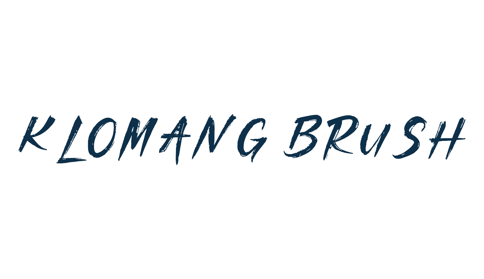 Klomang Brush, brush font preview