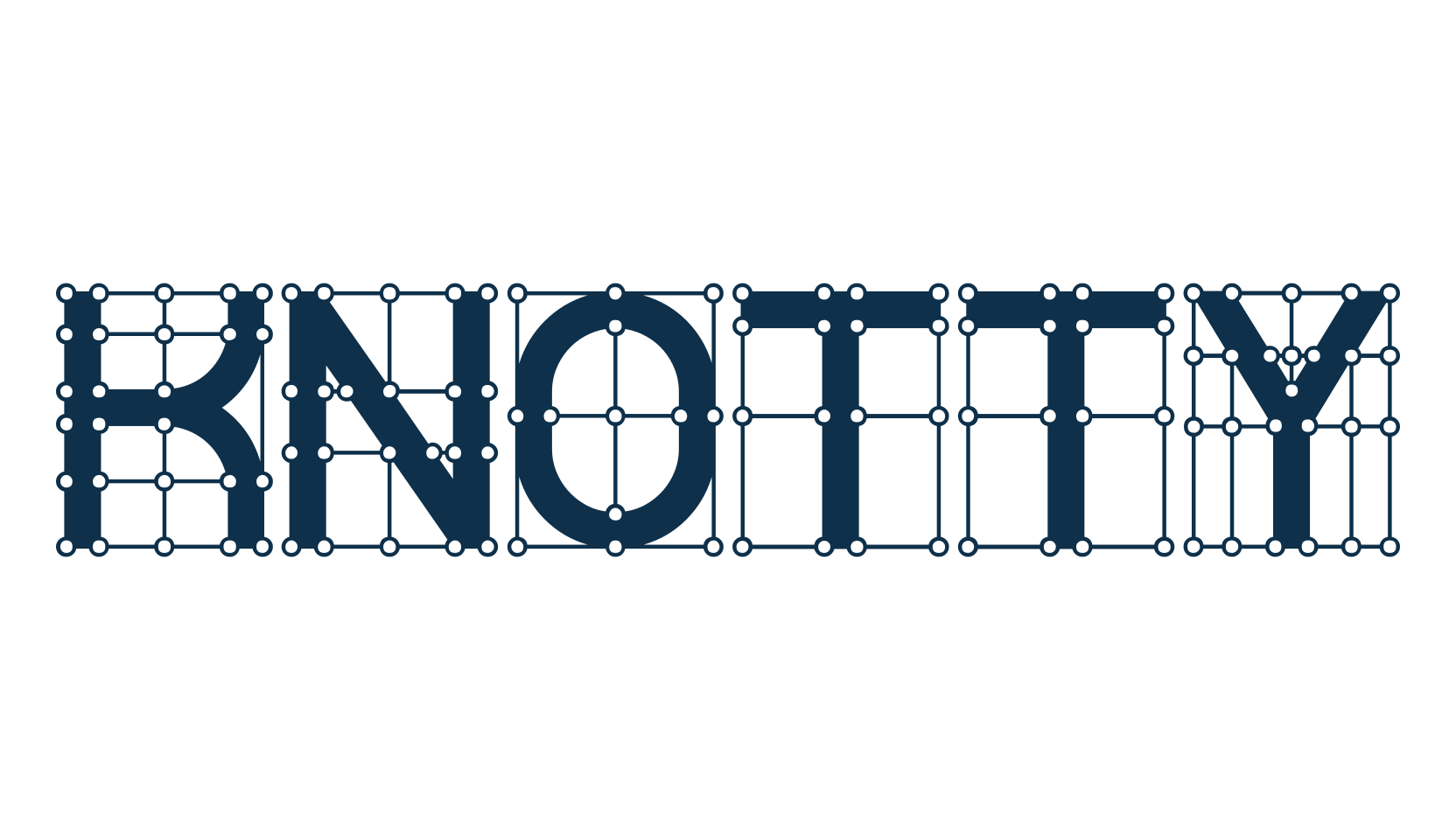 Knotty, grid font preview