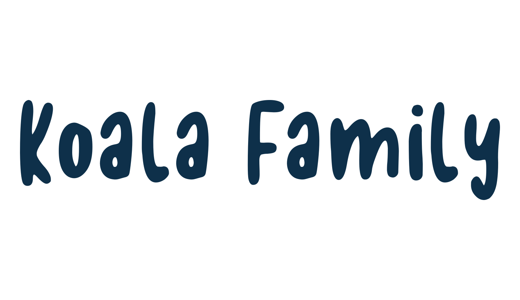 Koala Family, handwriting font preview