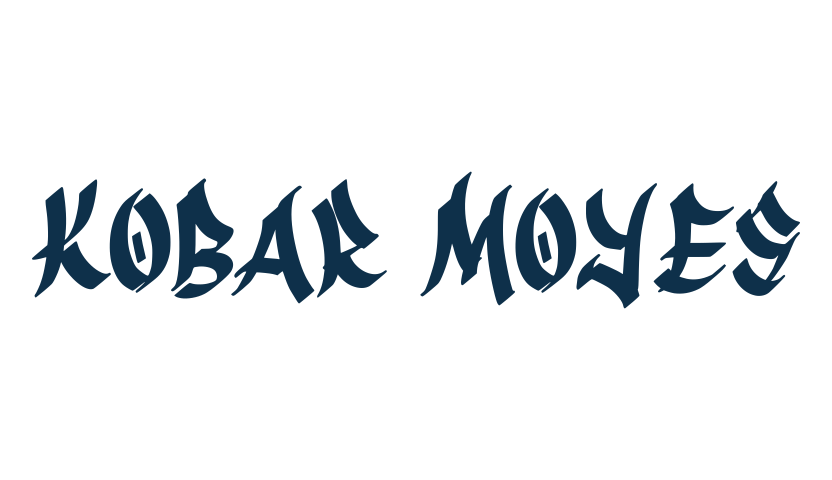 Kobar Moyes, script graffiti fancy decorative calligraphy font preview