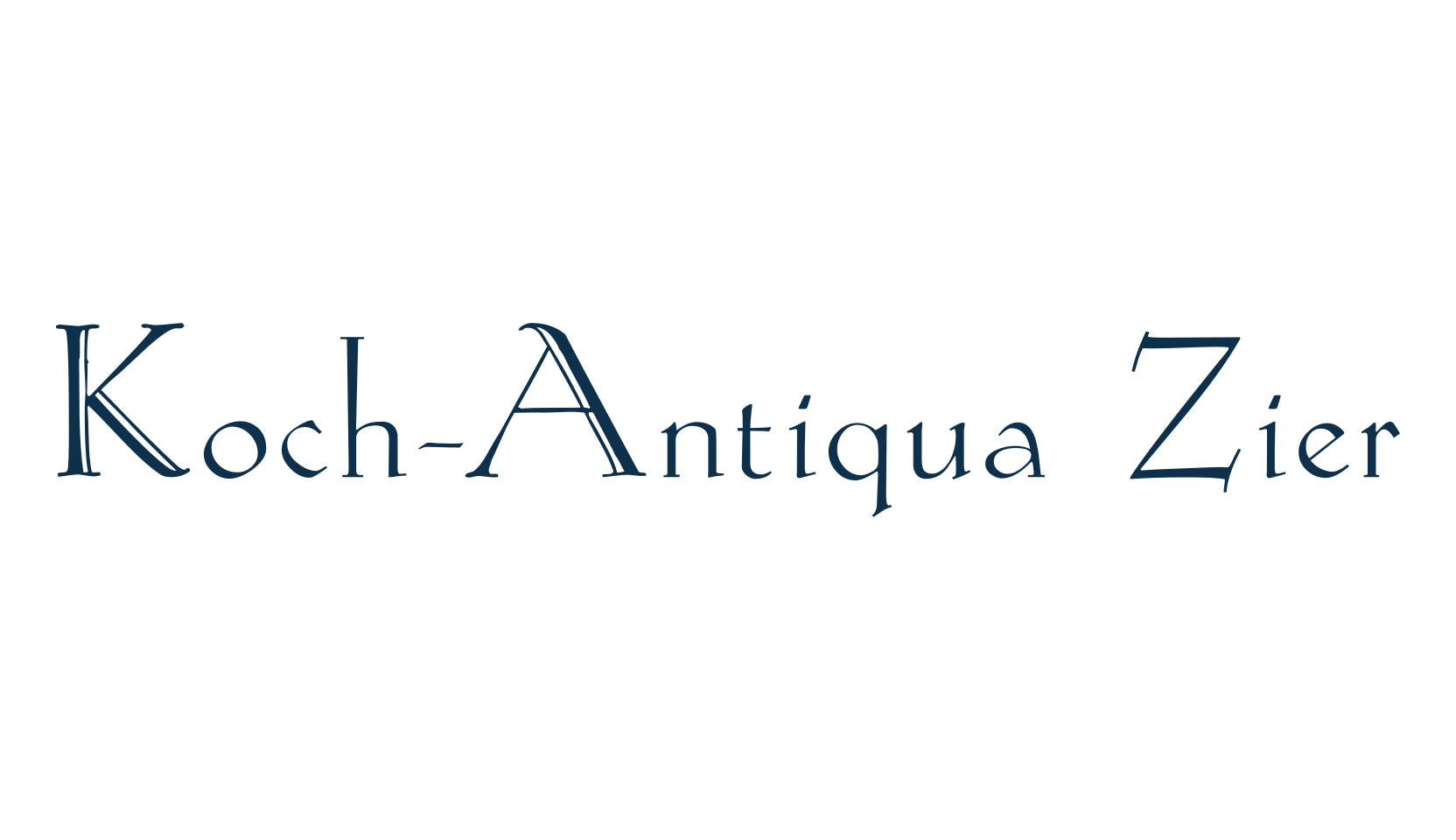 Koch-Antiqua Zier, fancy retro decorative font preview