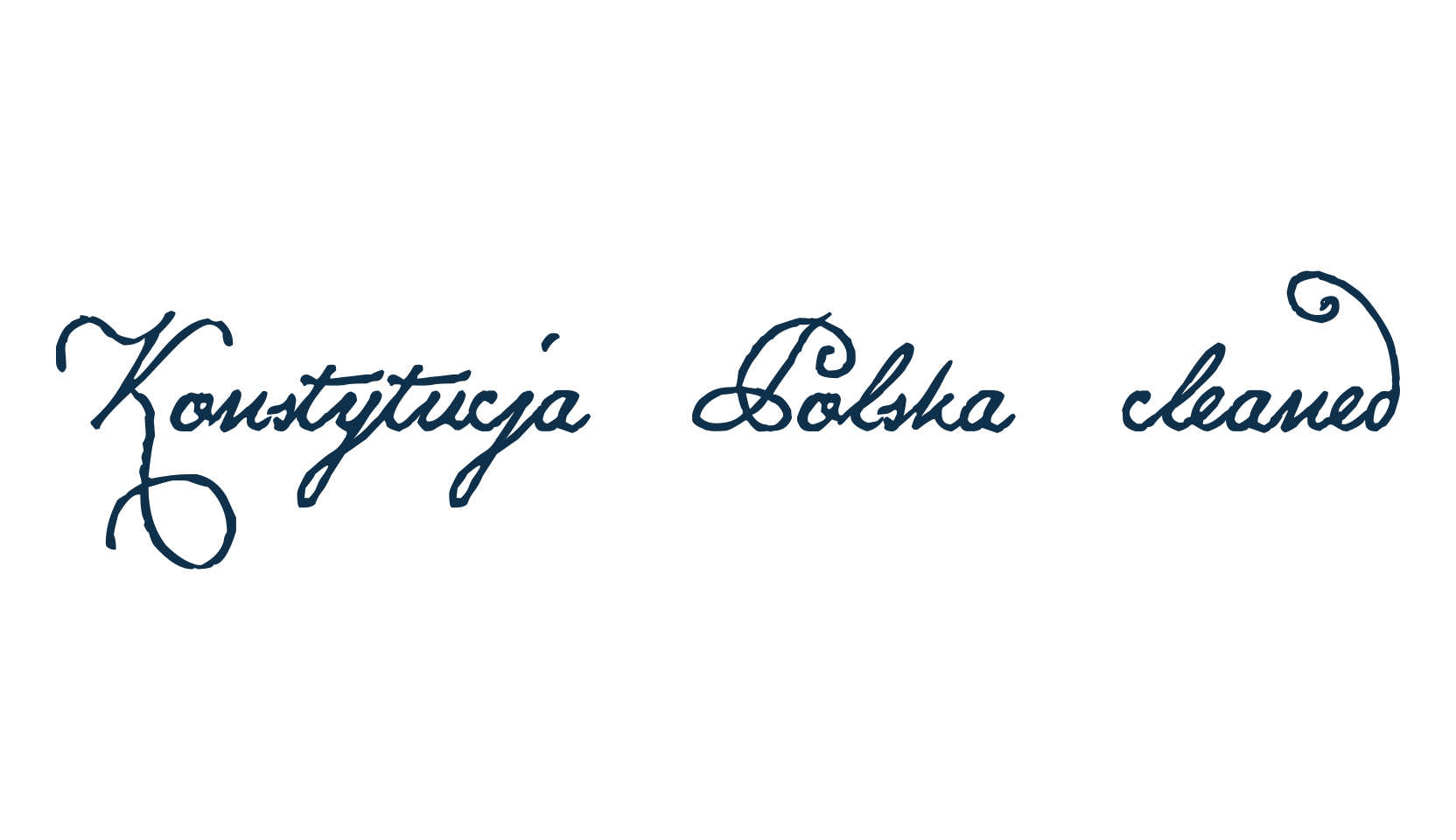 Konstytucja Polska cleaned, script calligraphy fancy decorative font preview