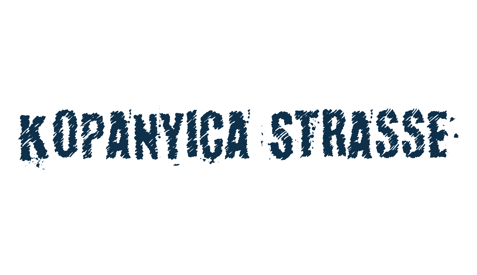 Kopanyica Strasse, fancy destroy decorative font preview