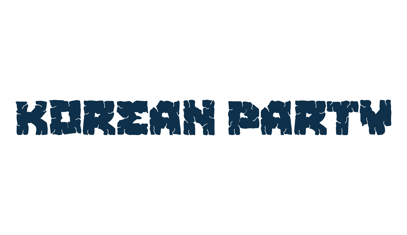 Korean Party, fancy decorative font preview