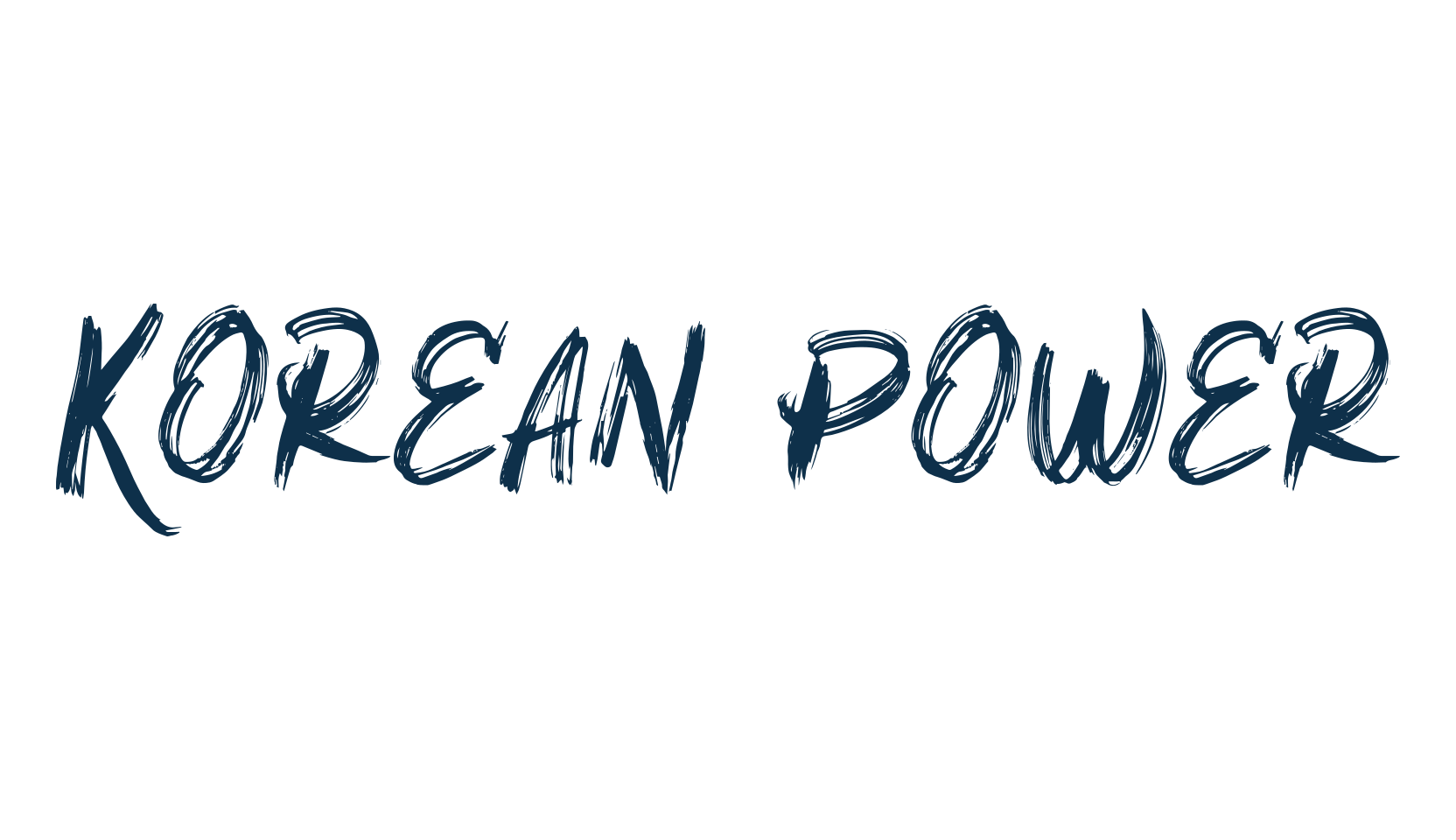 Korean Power, script brush fancy decorative calligraphy font preview