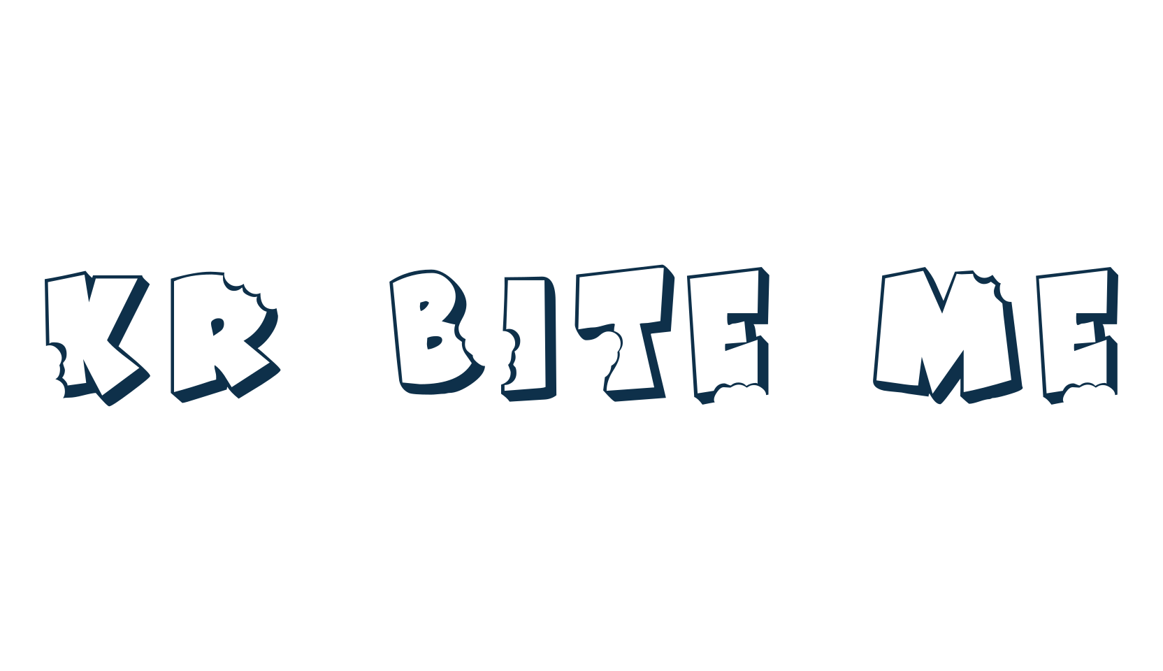 KR Bite Me, fancy cartoon decorative font preview