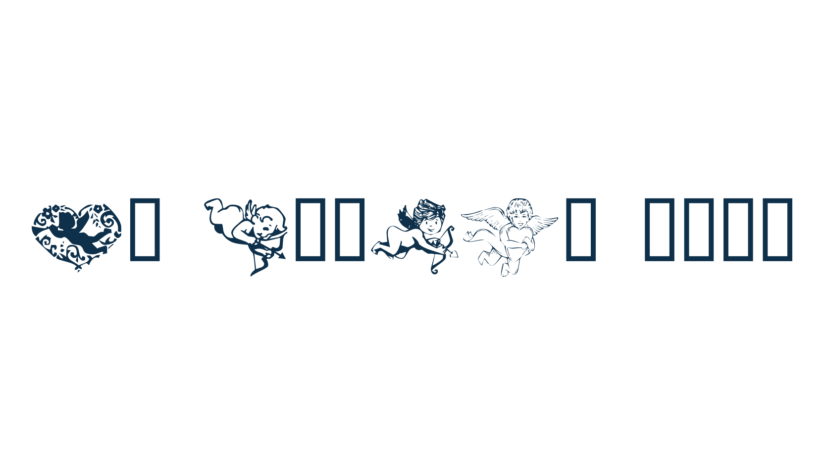 KR Cupids 2003, fancy decorative font preview