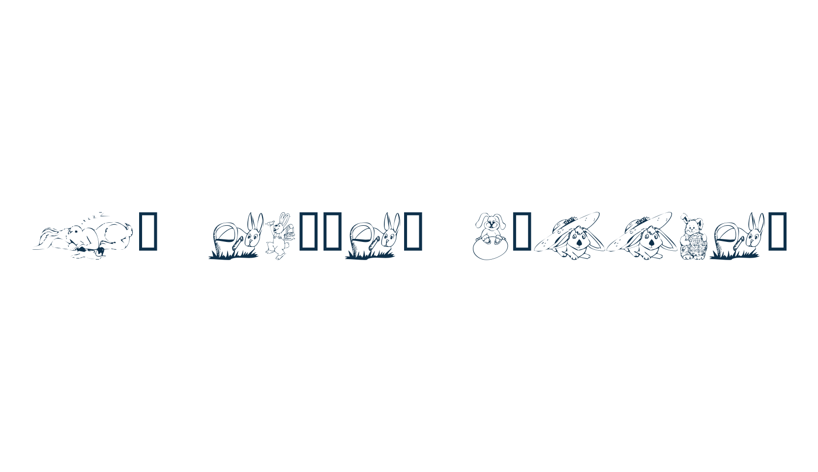 KR Easter Bunnies, fancy decorative font preview